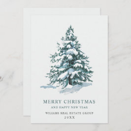 Elegante Navidad de Pino Árbol Saludo Corporativo