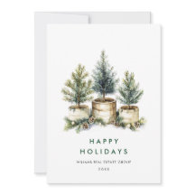 Elegante Navidad de Pino Árbol Saludo Corporativo