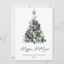 Elegante Navidad de Pino Árbol Saludo Corporativo