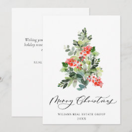 Elegante Navidad de Pino Árbol Saludo Corporativo