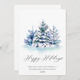 Elegante Navidad de Pino Árbol Saludo Corporativo