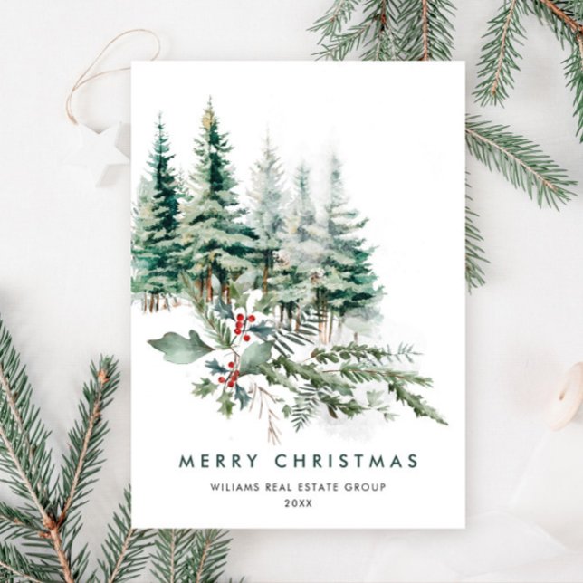 Elegante Navidad de Pino Árbol Saludo Corporativo (Subido por el creador)