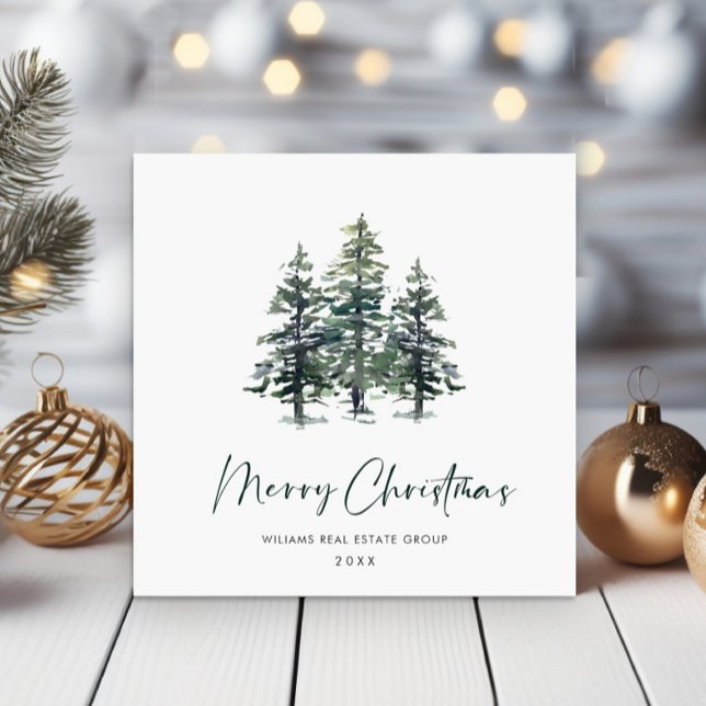 Elegante Navidad de Pino Árbol Saludo Corporativo (Subido por el creador)