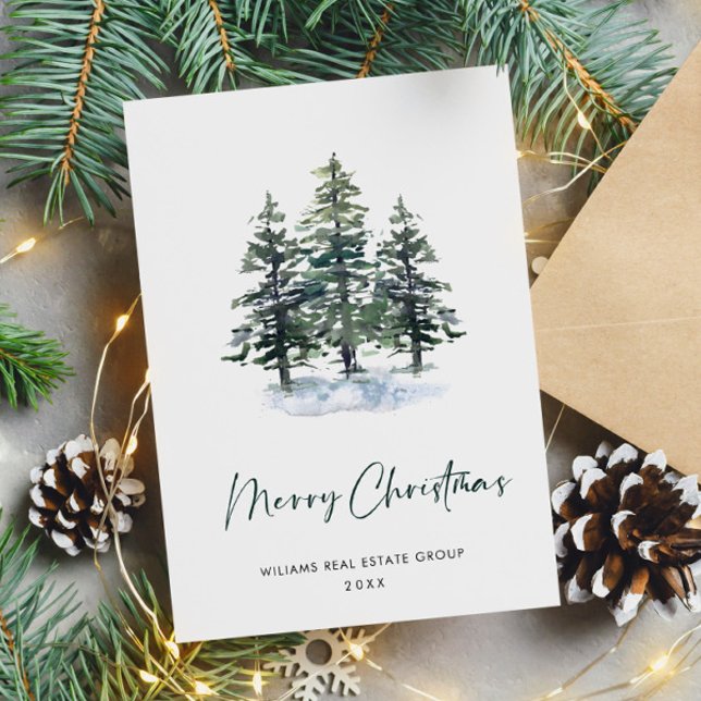 Elegante Navidad de Pino Árbol Saludo Corporativo (Subido por el creador)
