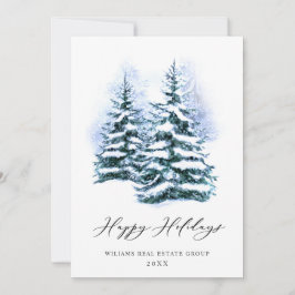 Elegante Navidad de Pino Árbol Saludo Corporativo