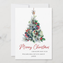 Elegante Navidad de Pino Árbol Saludo Corporativo