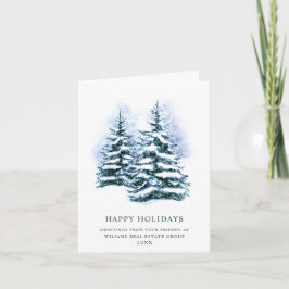 Elegante Navidad de Pino Árbol Saludo Corporativo