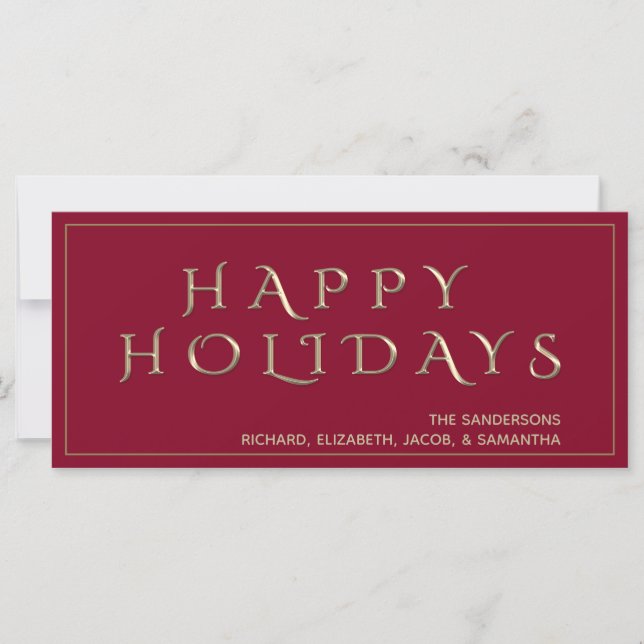Elegante Navidad de vacaciones Red Happy (Anverso)