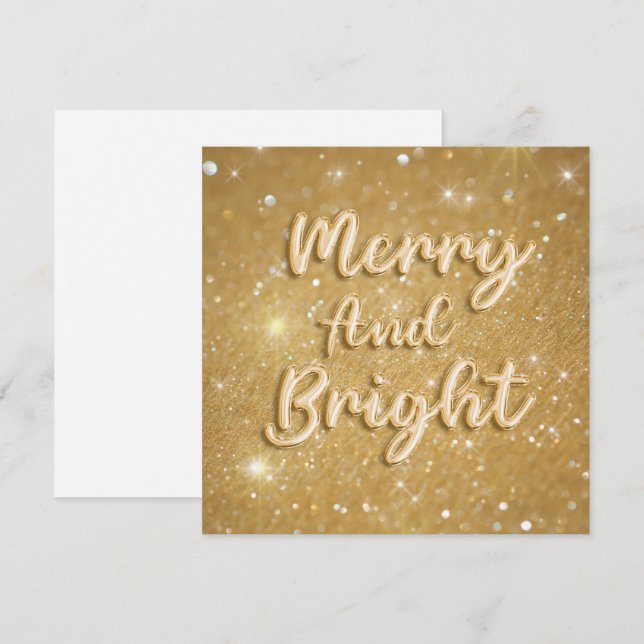 Elegante Navidad dorado brillo (Anverso / Reverso)