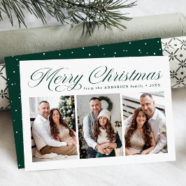 Elegante Navidad Feliz Navidad Caligrafía Verde 3 
