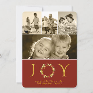 Elegante Navidad Joy Elegante Floral Dorada