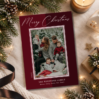 Elegante Navidad minimalista de dos tonos burgundy