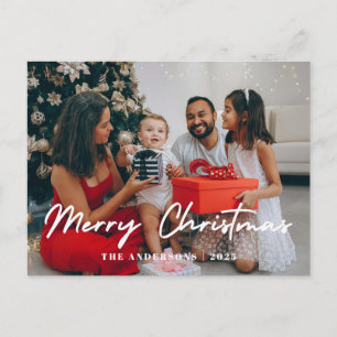 Elegante Navidad Minimalista Foto de Familia Mod