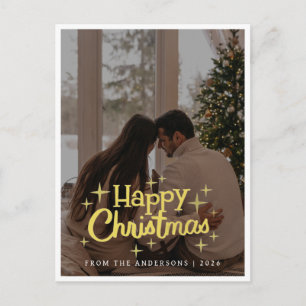 Elegante Navidad Minimalista Foto de Familia Mod