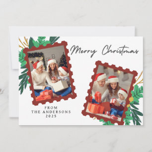 Elegante Navidad Minimalista Foto de Familia Mod