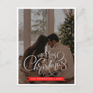 Elegante Navidad Minimalista Foto de Familia Mod