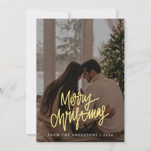 Elegante Navidad Minimalista Foto de Familia Mod