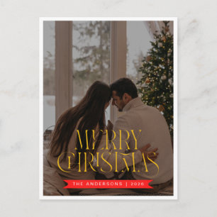 Elegante Navidad Minimalista Foto de Familia Mod
