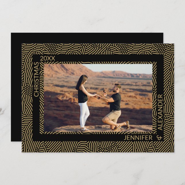 Elegante Navidad moderno Fotografía de Parejas (Anverso / Reverso)