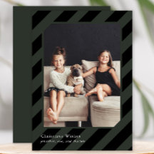 Elegante Navidad negro rayas simple foto