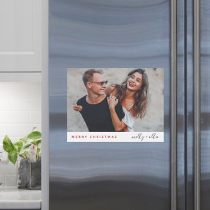 Elegante Navidad Tarjeta de imán de pareja moderna