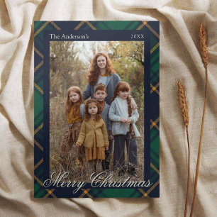 Elegante Navidad Verde Plaid
