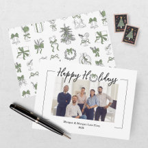Elegante Navidad Verde y Negro