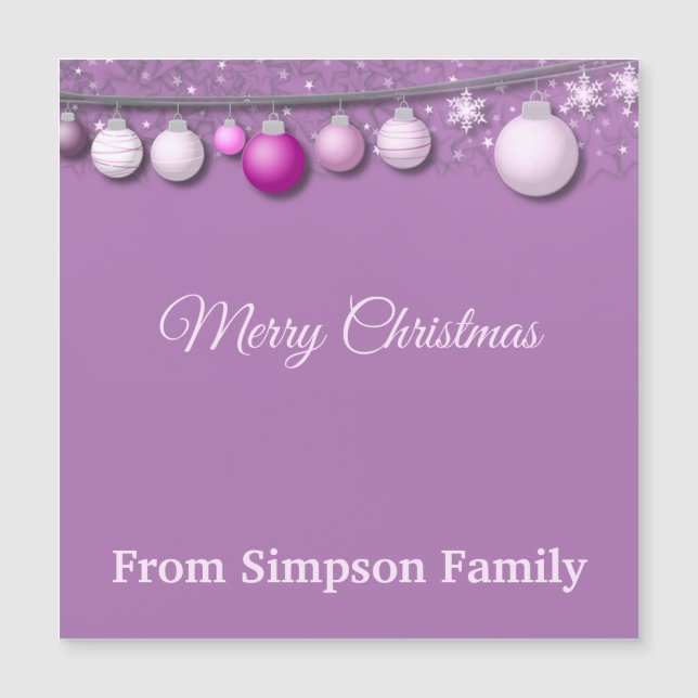 Elegante, Navidades Baubles, Personalizado (Anverso)