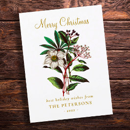 Elegante Navidades botánicos de época Rosa Flor