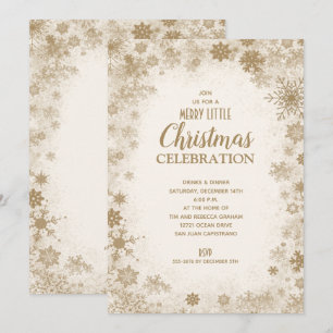 Elegante Navidades de copos de nieve con dorado in