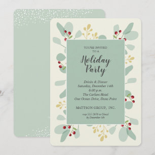 Elegante Navidades de Eucalyptus Berries invitacio