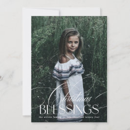 Elegante Navidades de guiones bendiciendo tarjeta