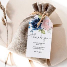 Elegante navío floral rosa género revelar etiqueta