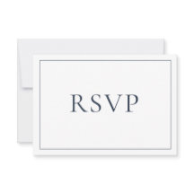 Elegante Navy Blue Classic Script RSVP