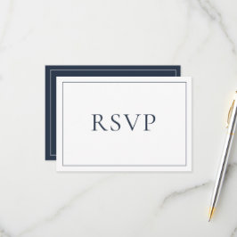Elegante Navy Blue Classic Script RSVP