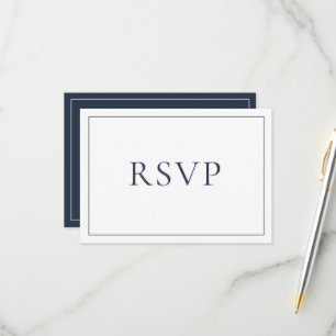 Elegante Navy Blue Classic Script RSVP