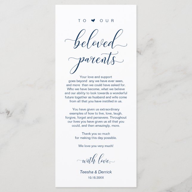 Elegante Navy Blue, Colocación de lugares Tarjeta  (Anverso)