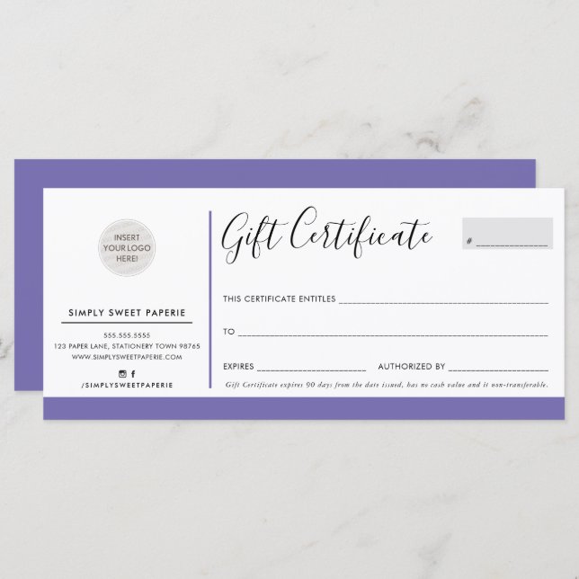 ELEGANTE NEGOCIO moda moderna logo púrpura (Anverso / Reverso)