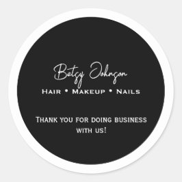 Elegante Negocio y Blanco Gracias Pegatina