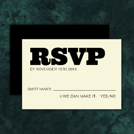 Elegante negrita RSVP Typography Black Ecru Boda