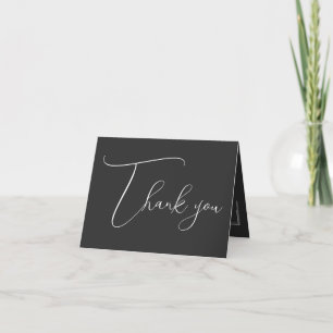 Elegante negro Boda elegante gracias tarjetas