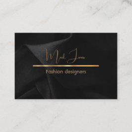 Elegante negro con detalles de oro Tarjeta de visi