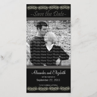 Elegante negro de 4 x 8" Guardar anuncio de fecha