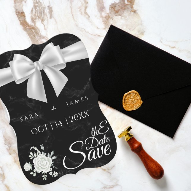 Elegante Negro Guardar La Tarjeta De Fecha (Subido por el creador)