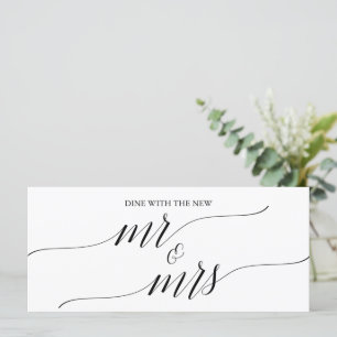 Elegante negro Mr. Sra. Colgar cabecera de la tabl