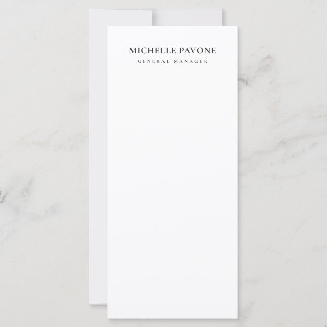 Elegante Negro y Blanco Simple Sencillo Profesiona (Anverso)