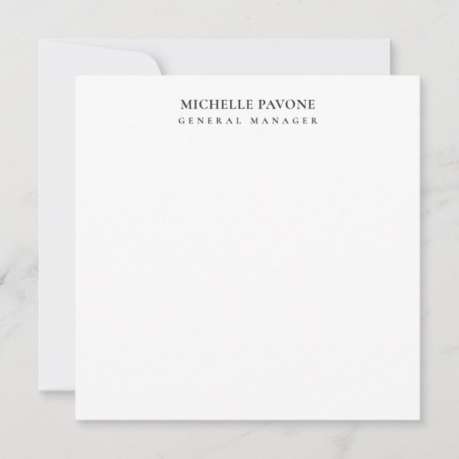 Elegante Negro y Blanco Simple Sencillo Profesiona (Anverso)