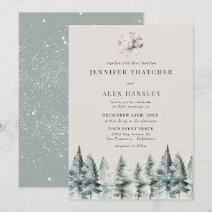 Elegante nieve de invierno Invitación a la boda