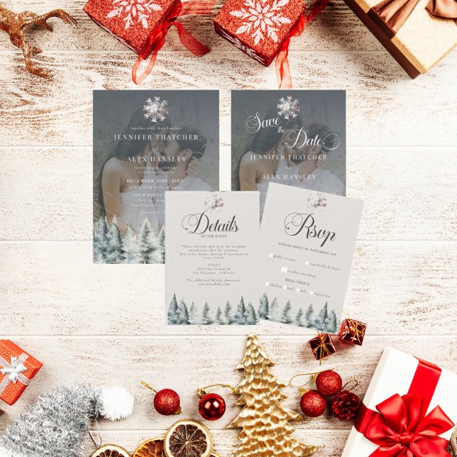 Elegante nieve de invierno | Invitación a la boda  (Subido por el creador)