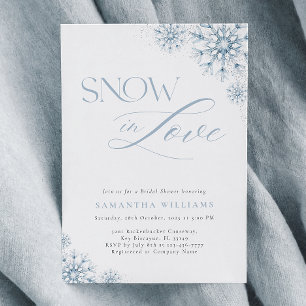 Elegante nieve en amor Invitación a ducha de novia